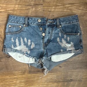 Caffeine denim shorts, size small